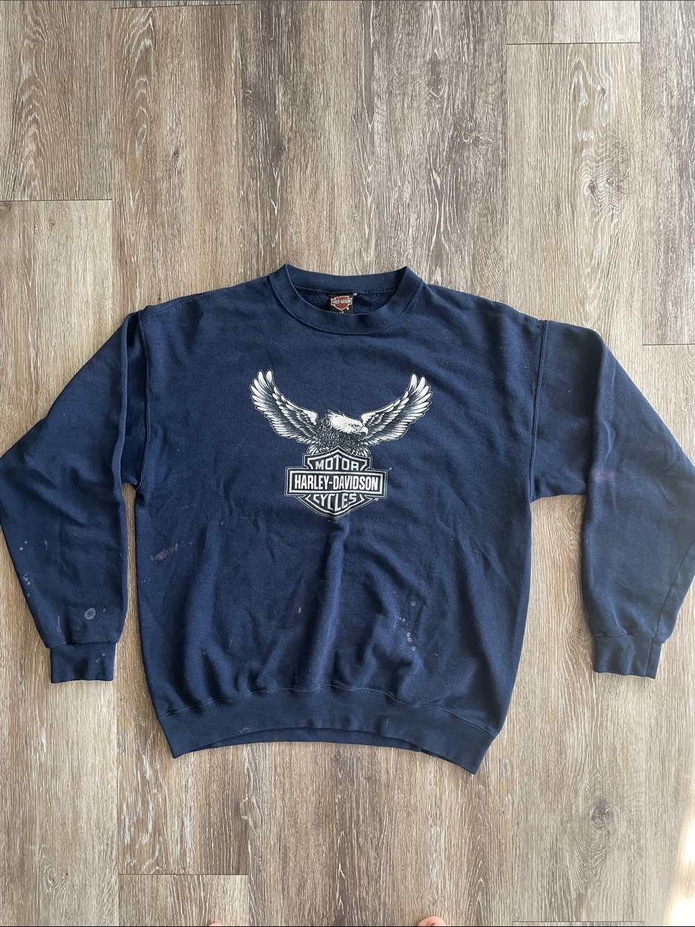 Harley-Davidson Navy Crewneck with White Eagle Logo